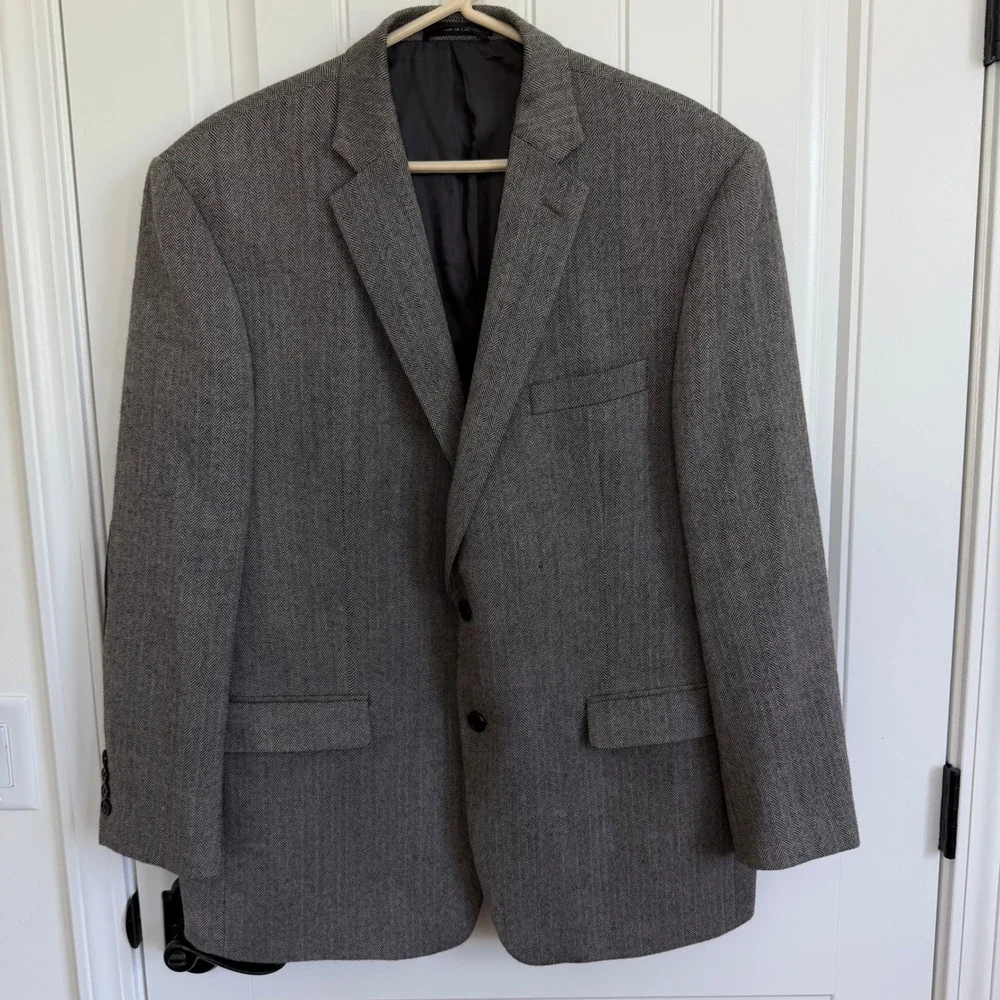 Lauren Ralph Lauren Herringbone Wool Jacket Elbow Patches Men's 46R